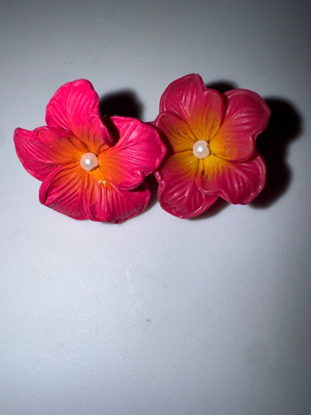 808 | Pink Floral Stud Earrings clip-on